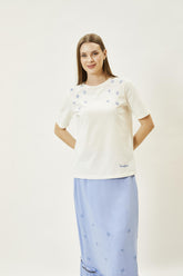 Nakış Detaylı Kısa Kollu Tişört